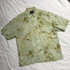 Vintage 100% Silk Jamaica Jaxx Island Outfitters Size L Great Summer Hawaiian T!